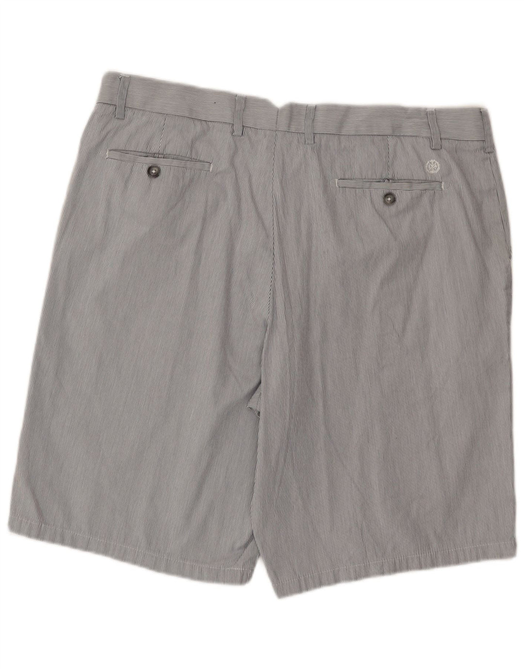 Marks & Spencer Herre Chino Shorts W40 XL Gråstribet bomuld