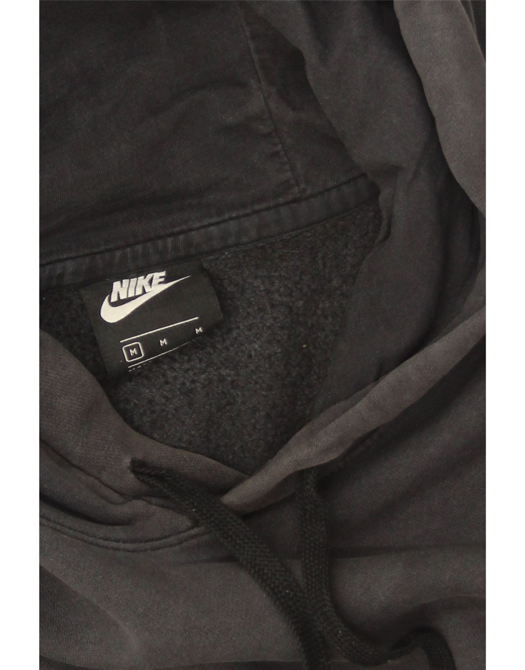 Nike Dame Oversized Hoodie Jumper UK 14 Medium Sort Bomuld