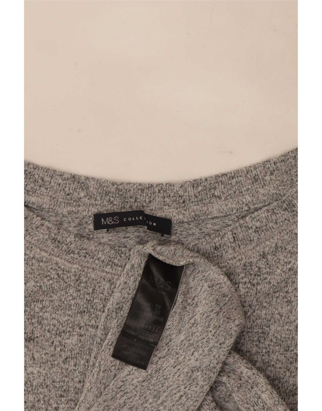 Marks & Spencer T-shirt top til kvinder DK 10 Small Grå Flecked Viscose