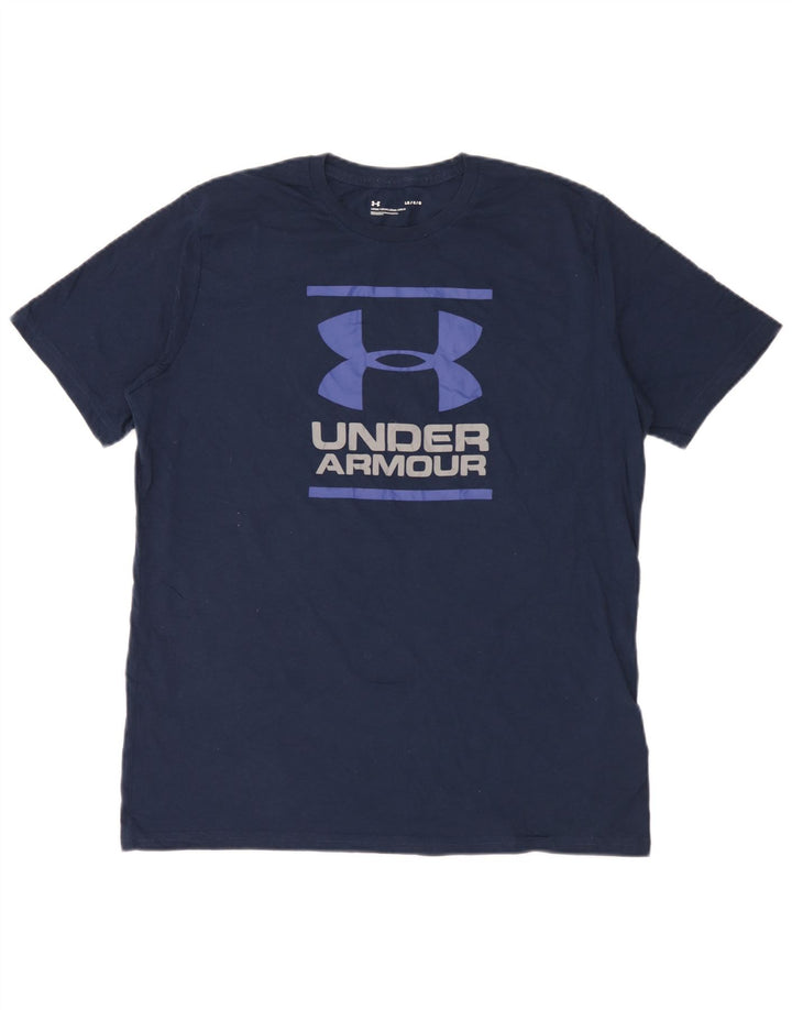 Under Armour Herre grafisk T-shirt Top Stor marineblå bomuld