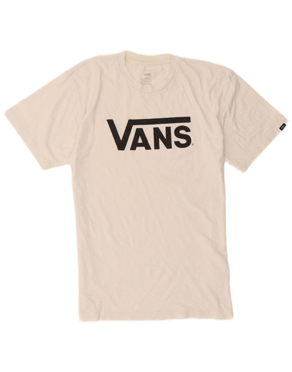 Vans Herre Classic Fit Grafisk T-Shirt Top Medium Hvid Bomuld