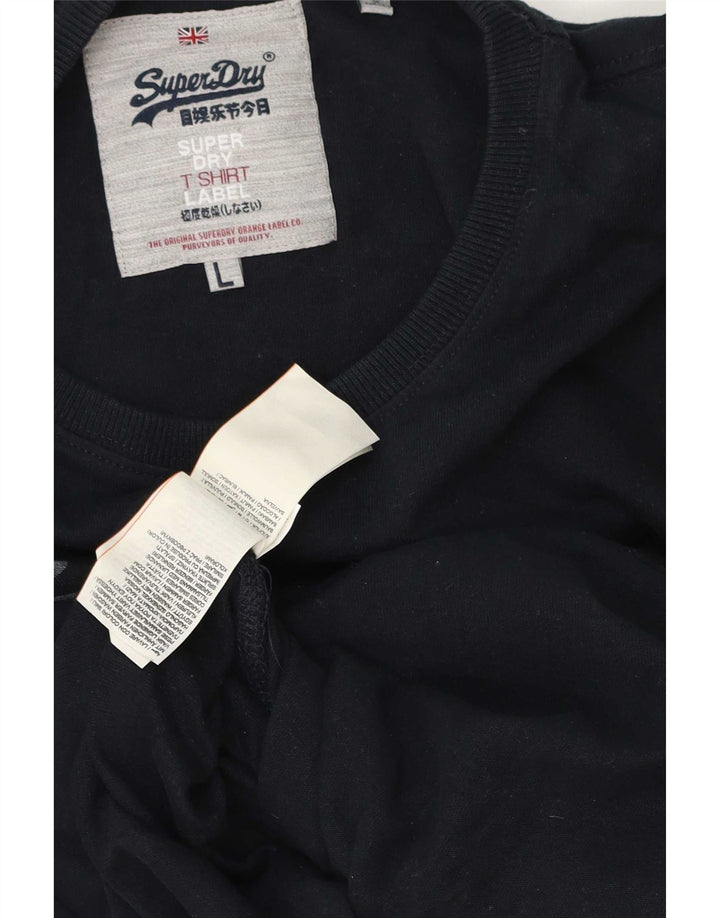 Superdry Grafisk Top Langærmet Herre Stor Marineblå Bomuld