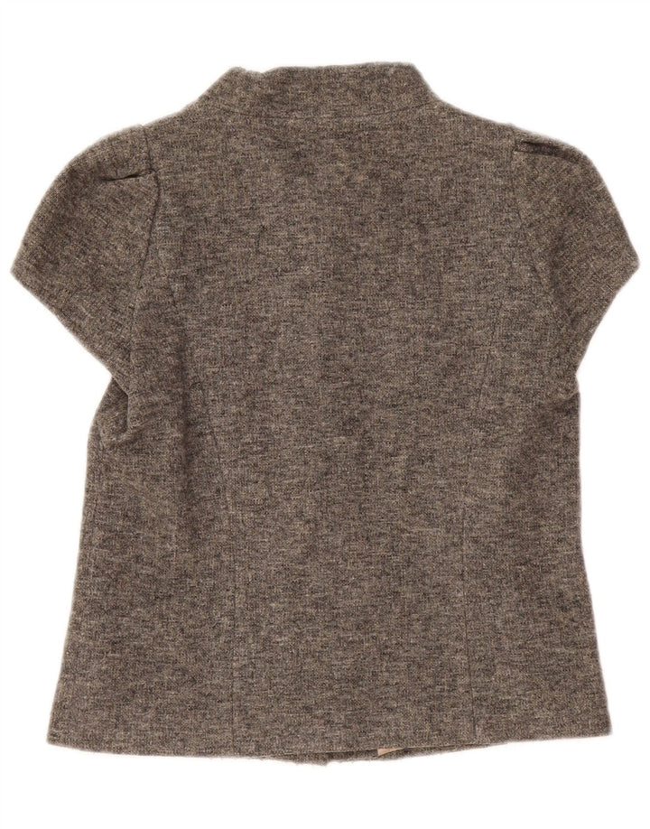 Rene Lezard kortærmet blazerjakke til kvinder EU 36 Lille grå uld