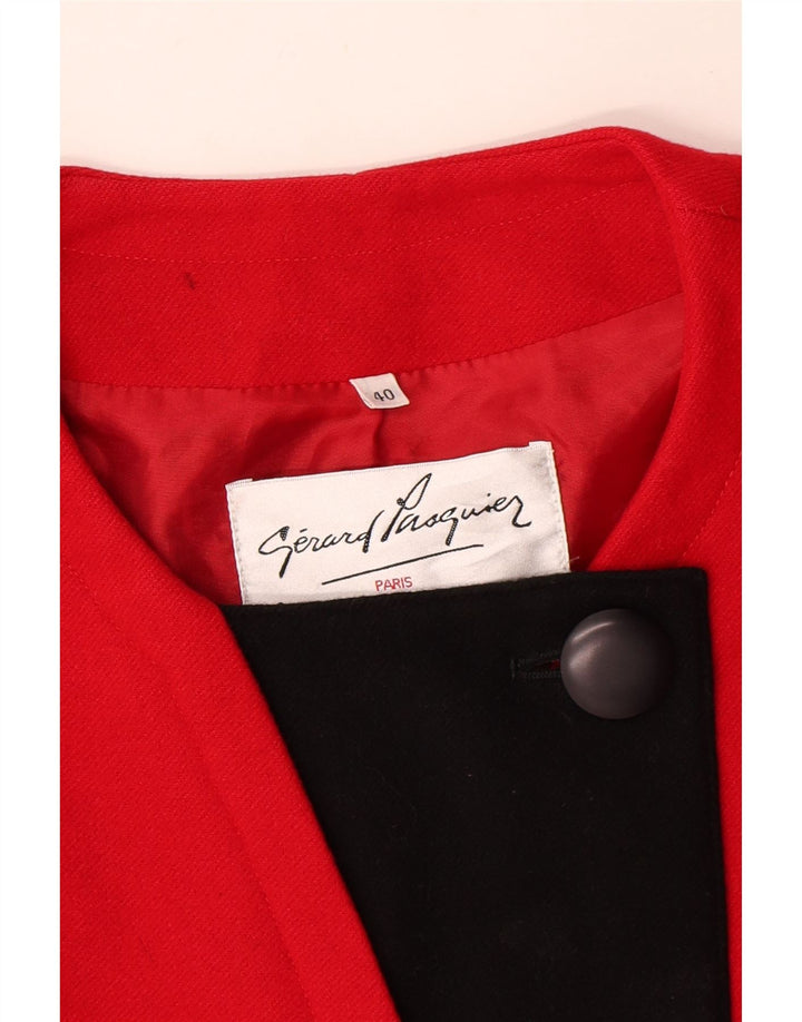 Gerard Pasquier Dame Blazer Jacket EU 40 Medium Red Colourblock