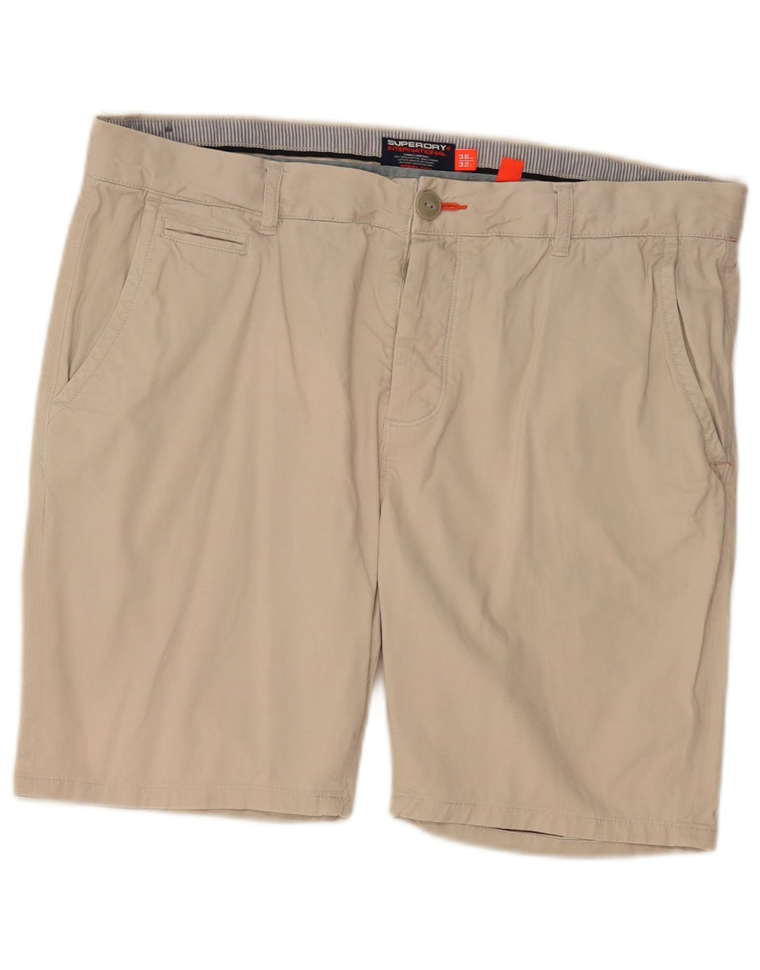 SUPERDRY Chino Shorts til mænd W36 Stor Beige Bomuld