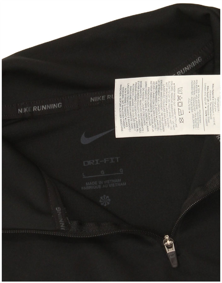 Nike Dame Dri Fit Grafisk Pullover Træningsdragt Top UK 16 Large Sort