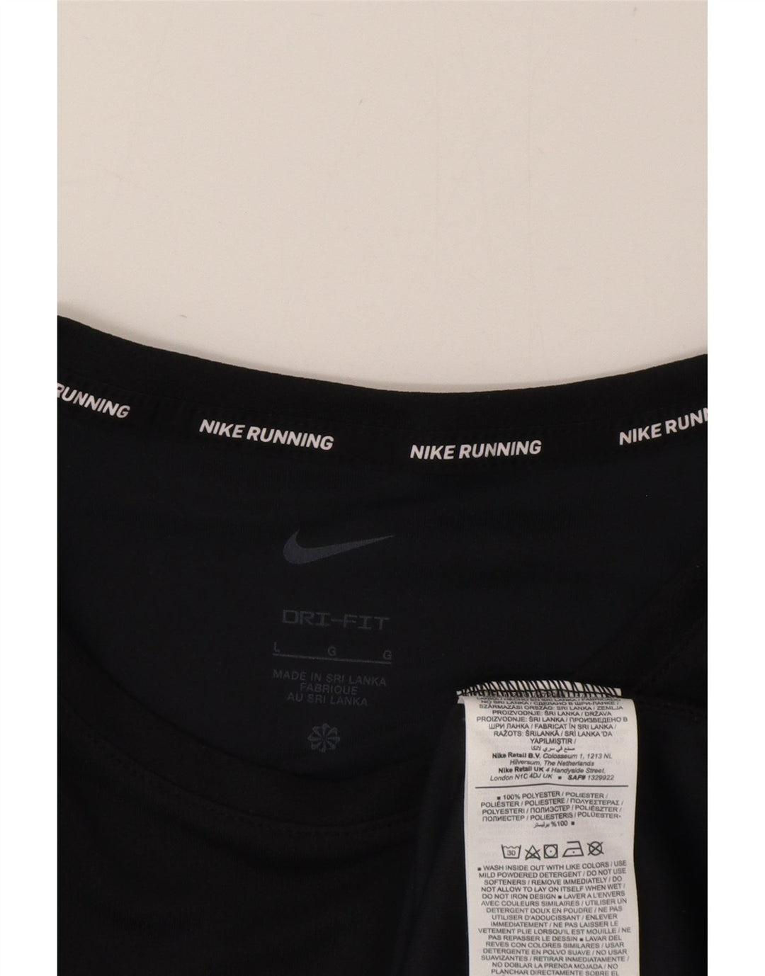 Nike Herre Dri Fit Grafisk T-Shirt Top Stor Sort Polyester