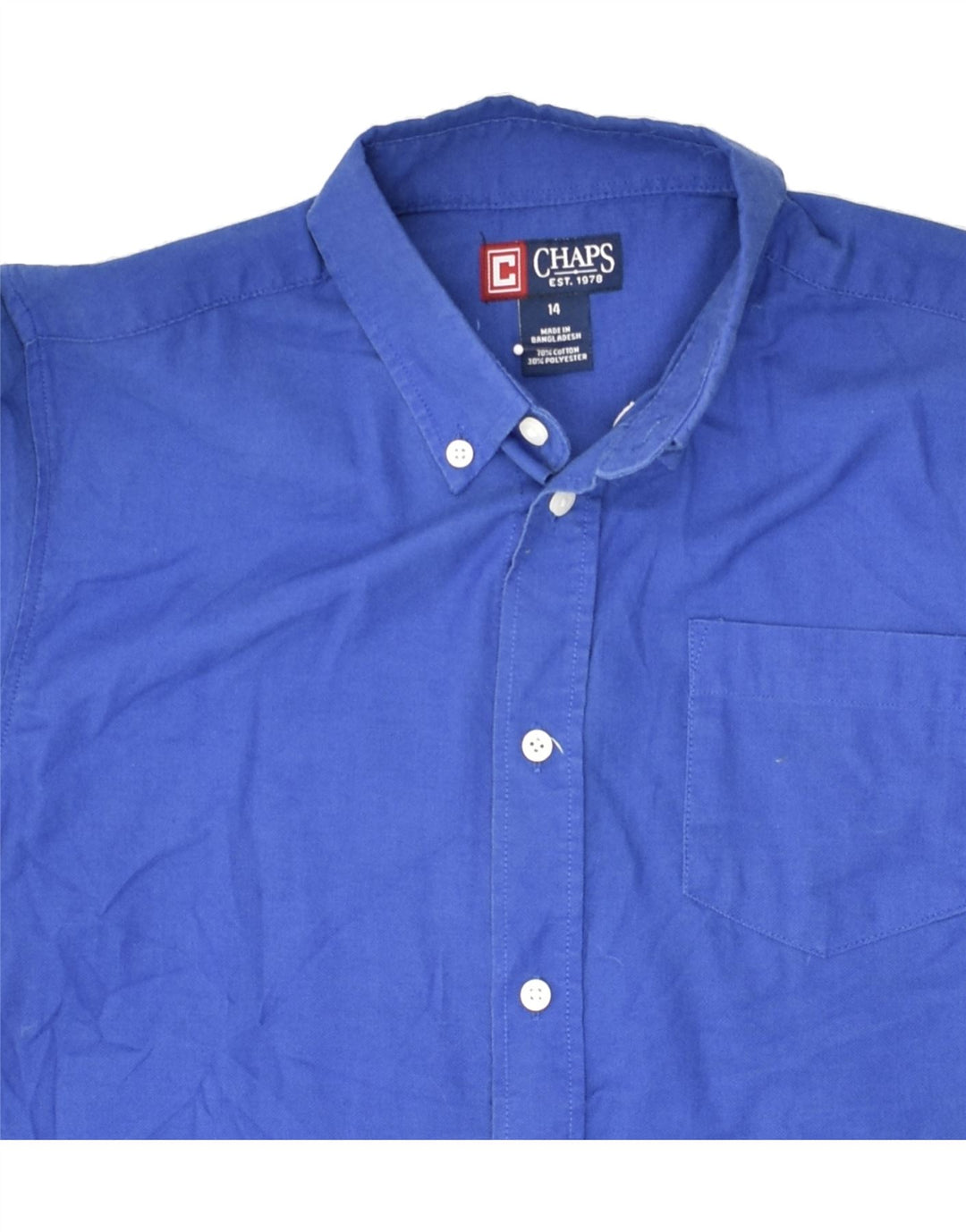 CHAPS Boys Shirt 13-14 Years Blue Cotton | Vintage Chaps | Thrift | Second-Hand Chaps | Used Clothing | Messina Hembry 