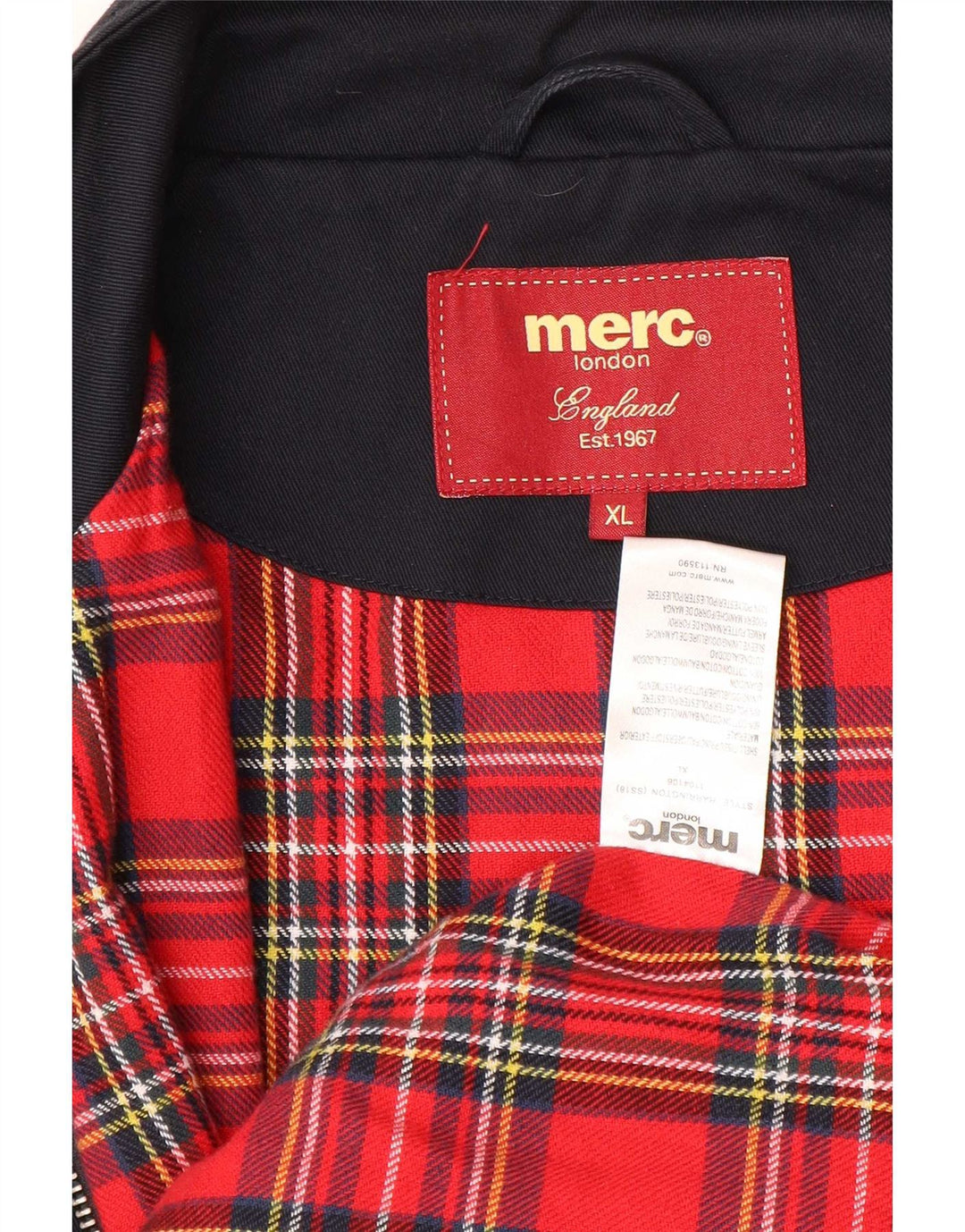 Merc Herre Bomber Jacket UK 42 XL Navy Blue Cotton