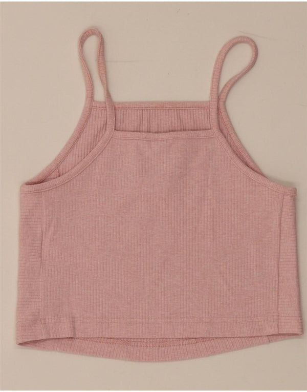 Adidas Dame Crop Cami Top UK 8/10 Small Pink Bomuld