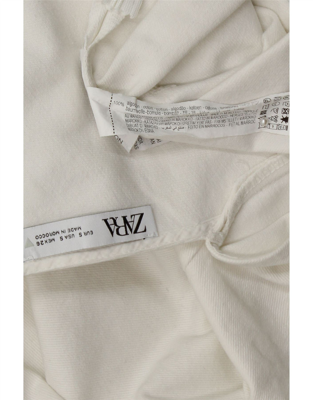ZARA Playsuit til kvinder UK 10 Lille hvid bomuld