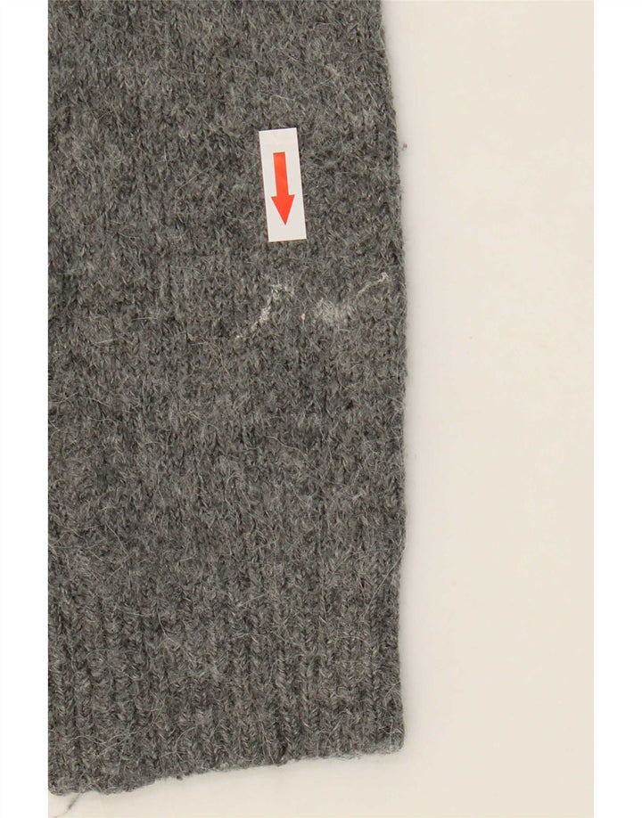 Zara Dame Grafisk V-hals sweater UK 10 Small Grey