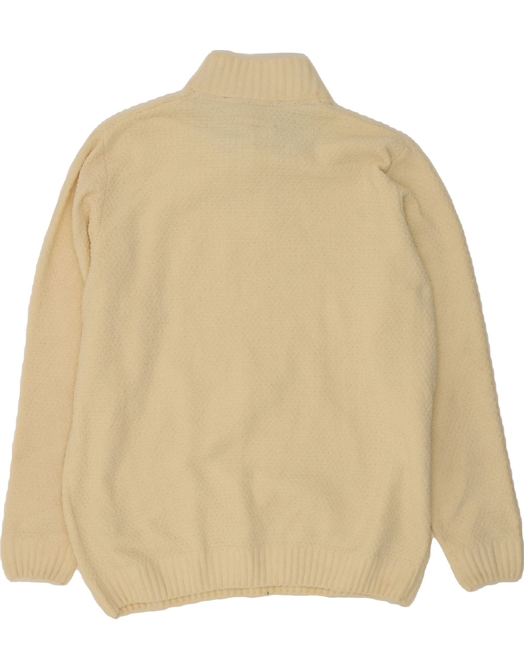 PIERRE CARDIN Mens Button Neck Jumper Sweater XL Off White Polyester Vintage Pierre Cardin and Second-Hand Pierre Cardin from Messina Hembry 