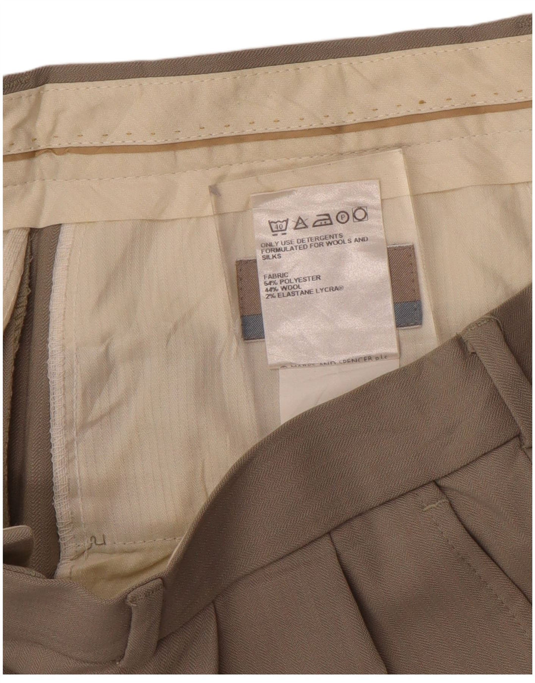 Marks & Spencer Herre Straight Pegged Suit Bukser W34 L33 Grå Polyester