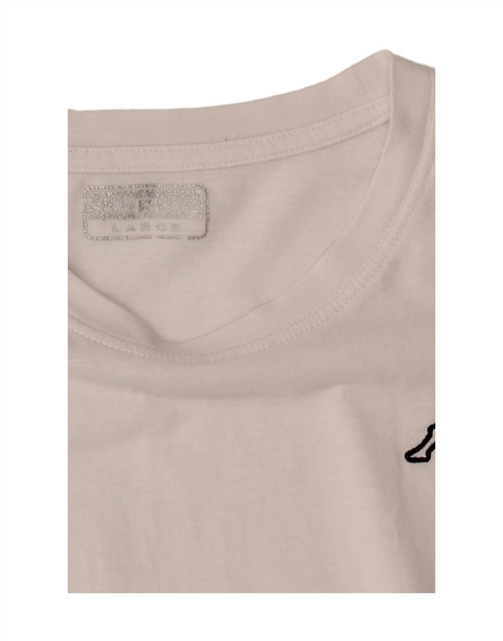 KAPPA Mens T-Shirt Top Large White Vintage Kappa and Second-Hand Kappa from Messina Hembry 