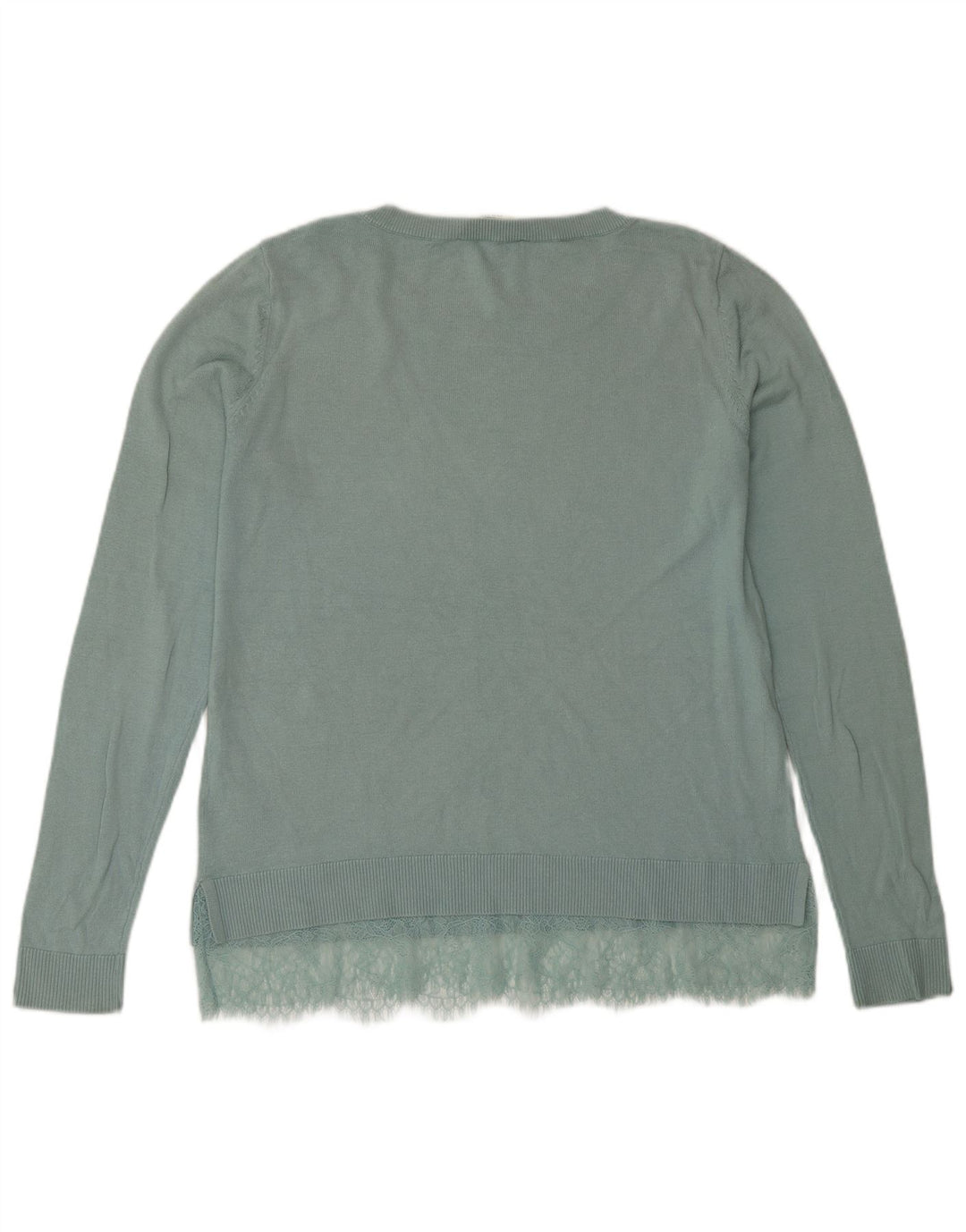 Oasis Dame Boat Neck Jumper Sweater UK 14 Medium turkis bomuld
