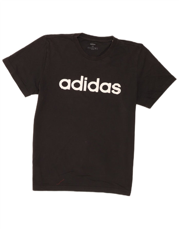 Adidas Herre grafisk T-shirt Top Medium Sort Bomuld