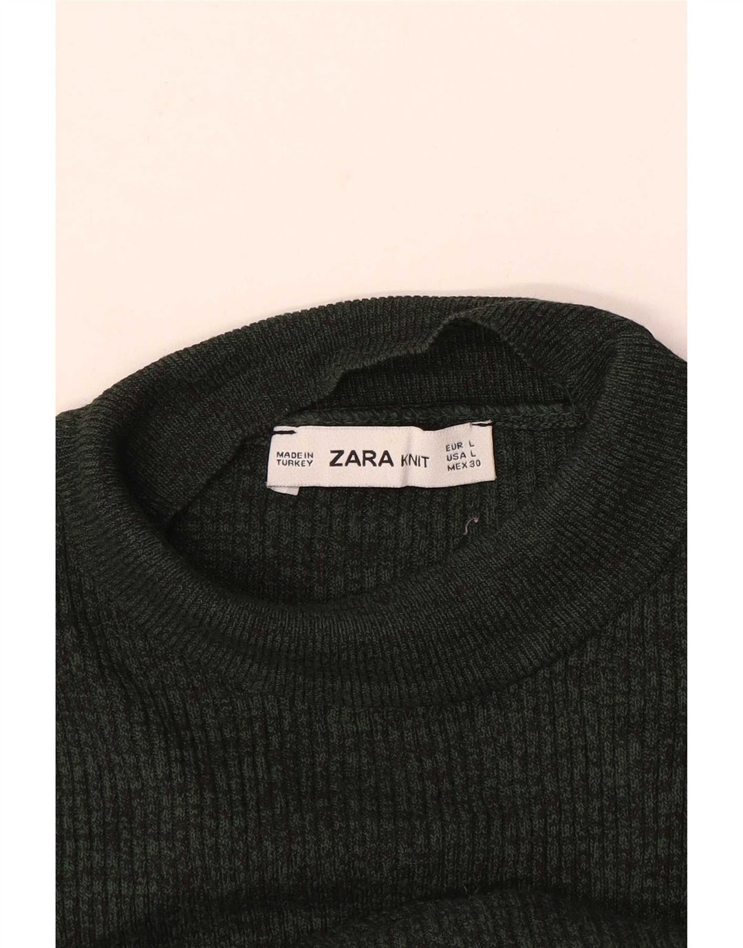 Zara Dame Turtle Neck Jumper Sweater UK 14 Large Khaki