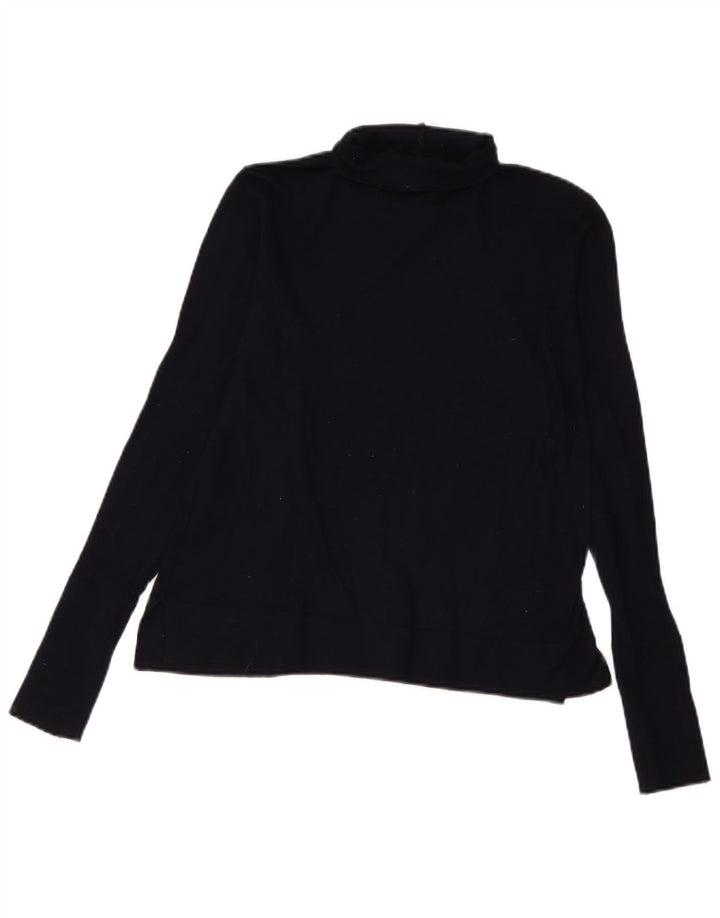 Zara Dame Bluse Top UK 12 Medium Navy Blue Modal