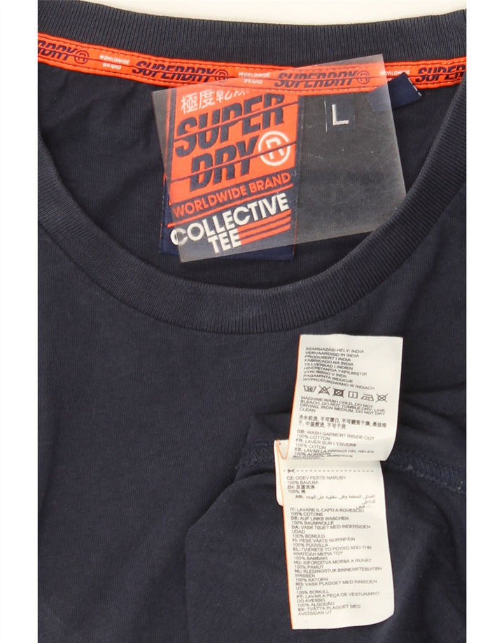 Superdry T-shirt top til mænd Stor marineblå bomuld