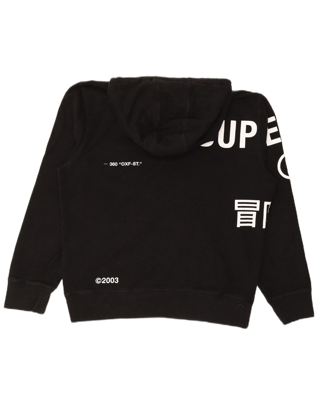 SUPERDRY Grafisk hættetrøje til mænd XL Sort bomuld