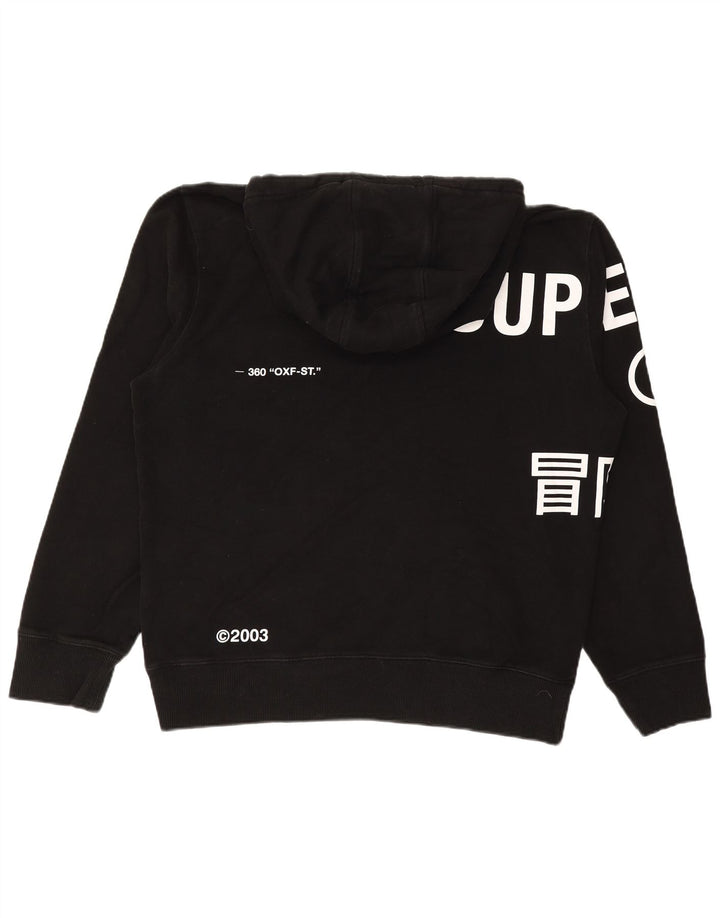 SUPERDRY Grafisk hættetrøje til mænd XL Sort bomuld