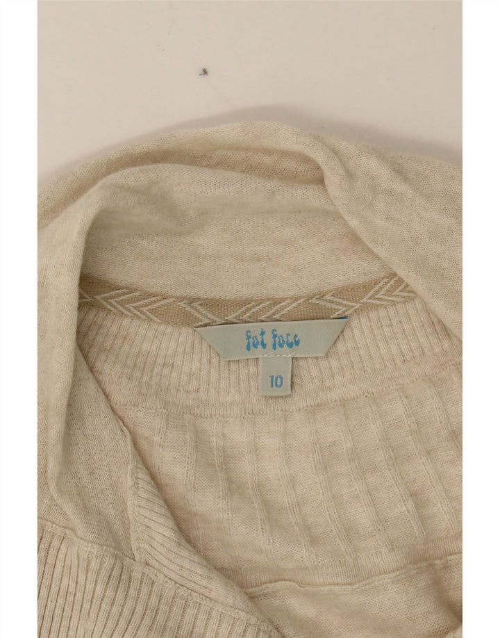 FAT FACE Womens Longline Cardigan Sweater UK 10 Small Grey Cotton Vintage Fat Face and Second-Hand Fat Face from Messina Hembry 
