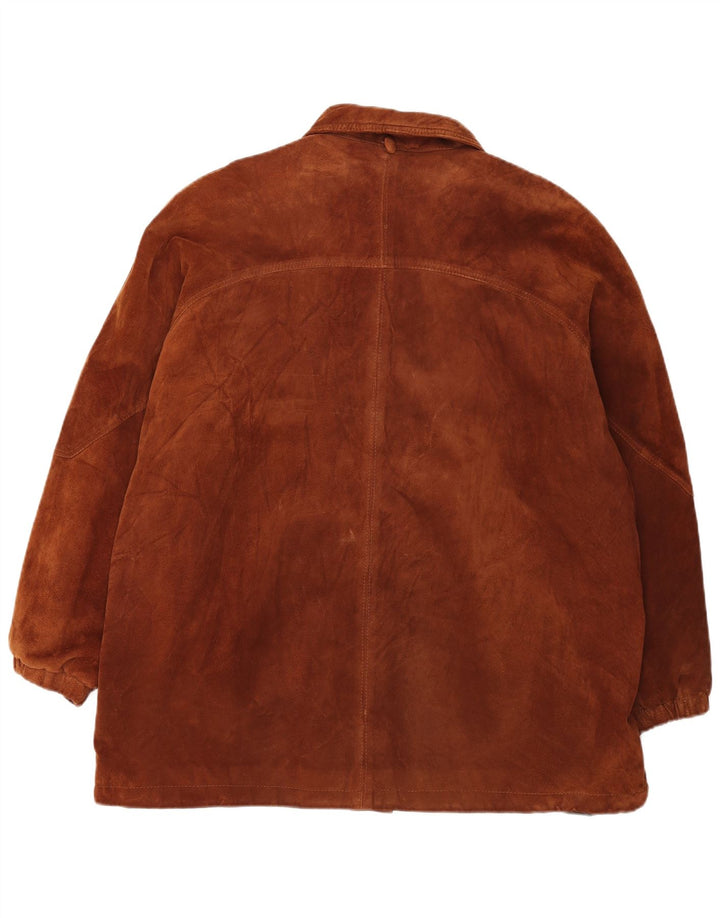 Michel Dame Oversized ruskindsfrakke IT 50 XL Brunt Læder