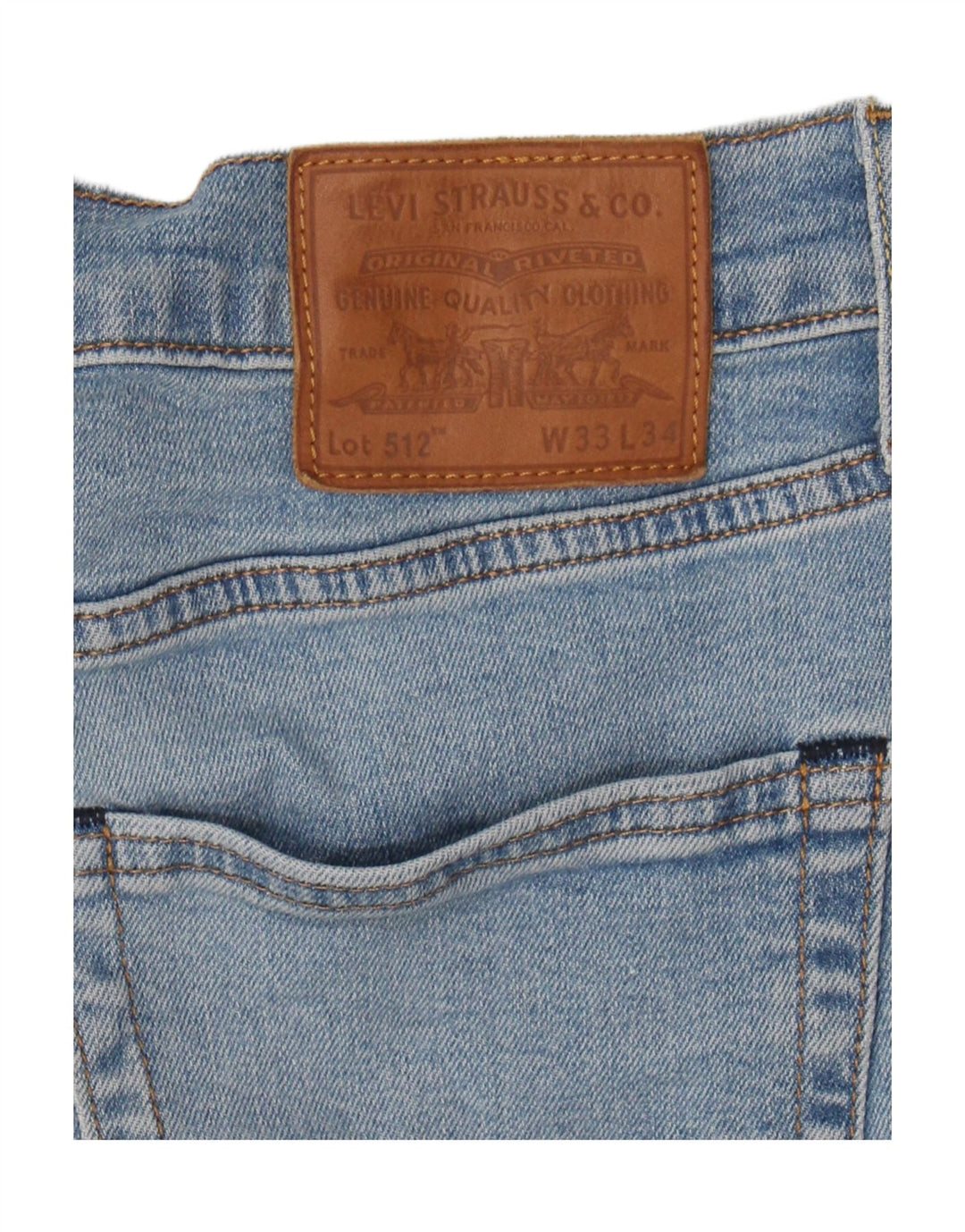 Levi's Dame 512 Slim Tapered Jeans W33 L34 Blå Bomuld
