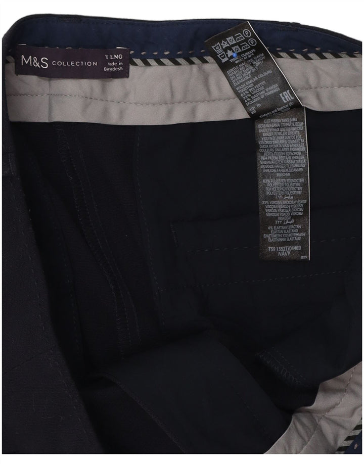 Marks & Spencer jakkesætsbukser til kvinder UK 12 Medium W34 L32 Marineblå