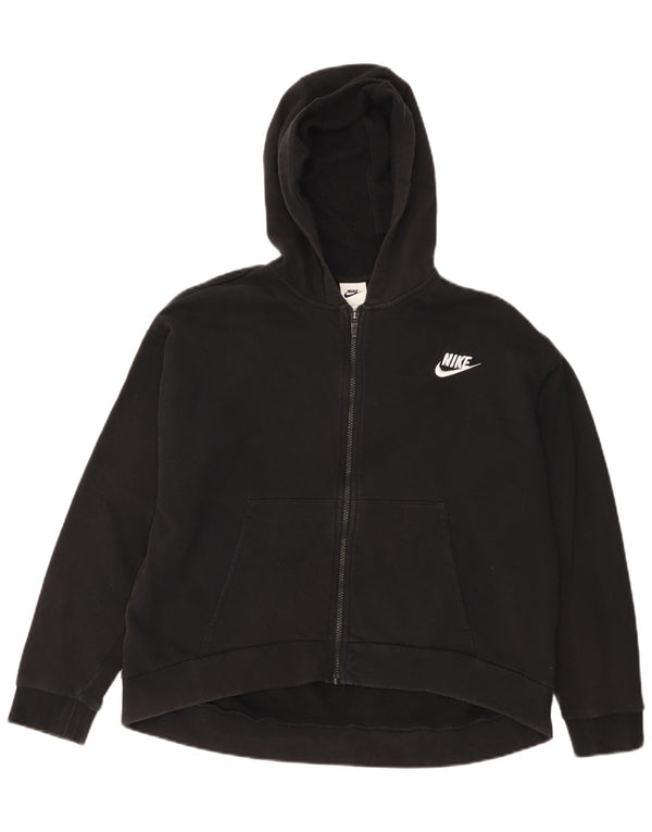 Nike hættetrøje med lynlås til kvinder UK 18 XL sort bomuld