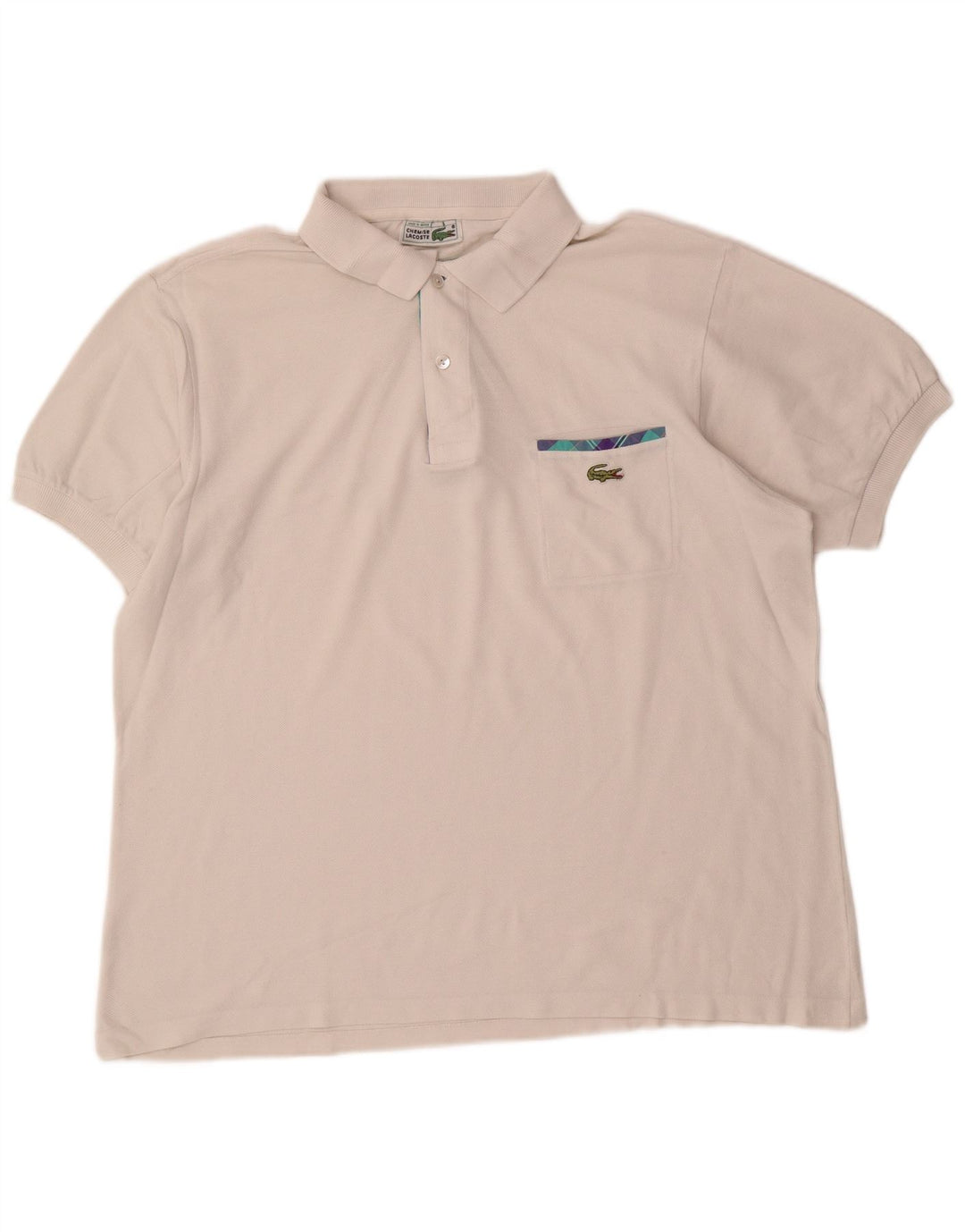 Lacoste Herre Polo Shirt Str. 6 XL Hvid Bomuld