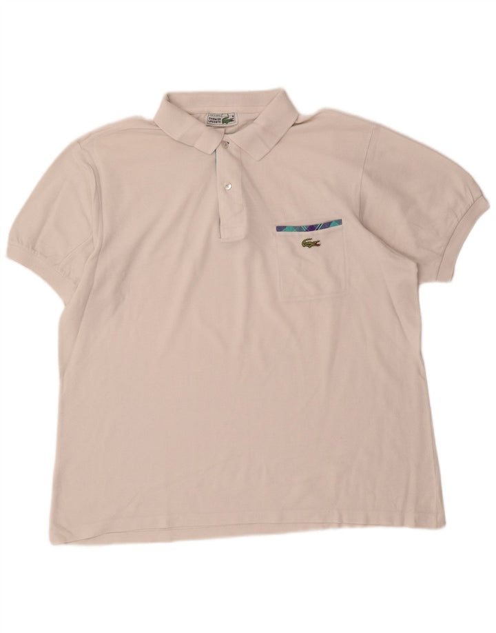 Lacoste Herre Polo Shirt Str. 6 XL Hvid Bomuld