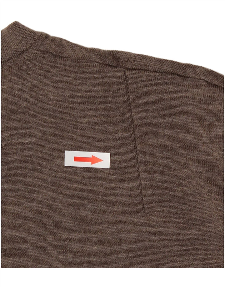 All Saints Herre Crew Neck Jumper Sweater Medium Brun Merino Uld