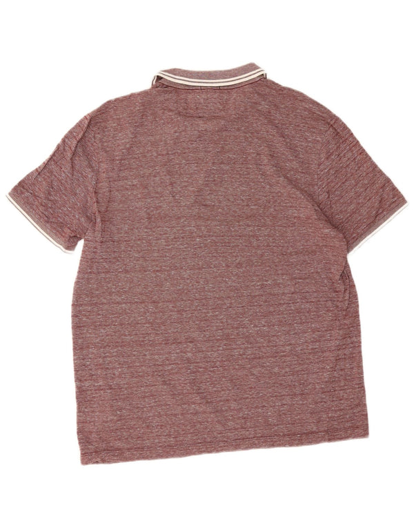 Hugo Boss Herre Slim Fit Polo Shirt XL Bourgogne Flecked Bomuld