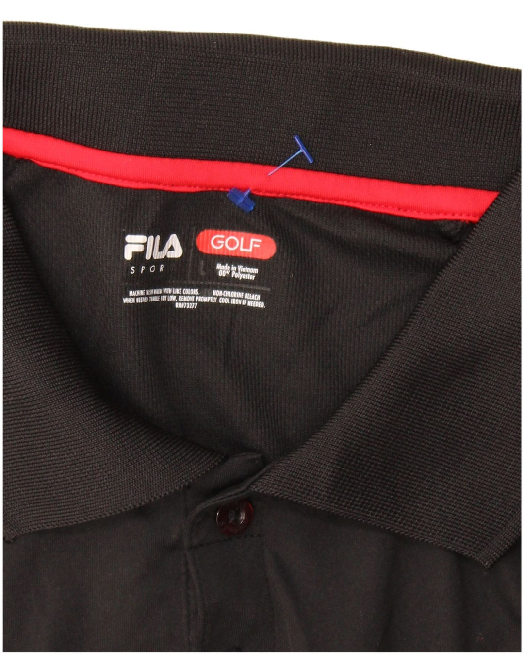 FILA Mens Polo Shirt Large Black Colourblock
