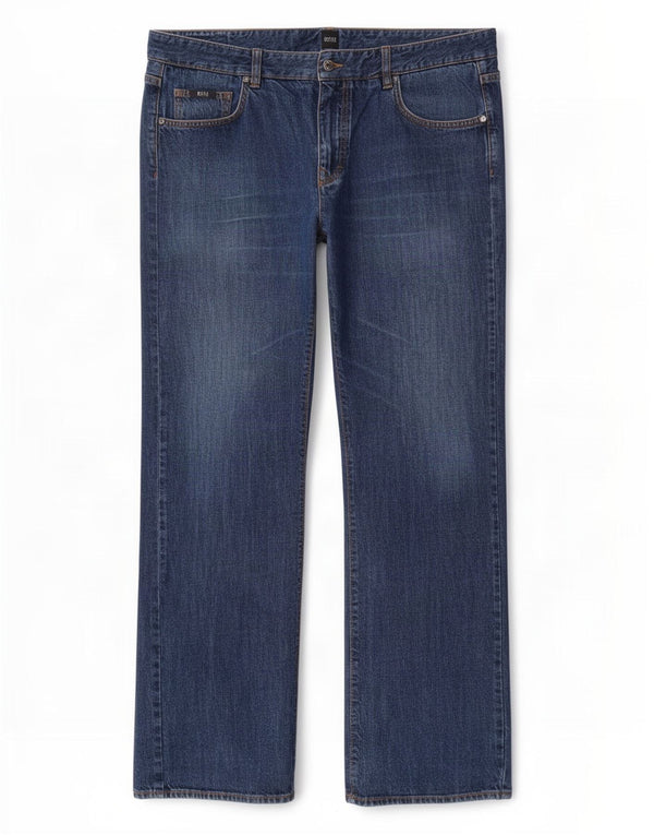 Hugo Boss Straight Jeans til mænd W38 L32 Marineblå bomuld