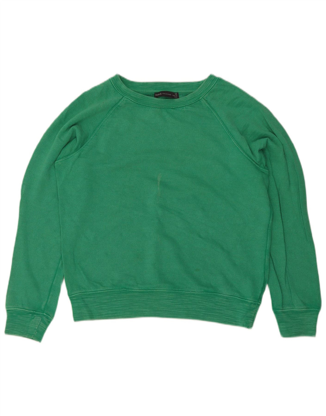 Marks & Spencer Dame Oversized Sweatshirt Jumper UK 10 Lille grøn bomuld