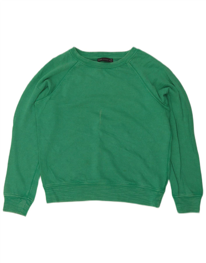 Marks & Spencer Dame Oversized Sweatshirt Jumper UK 10 Lille grøn bomuld