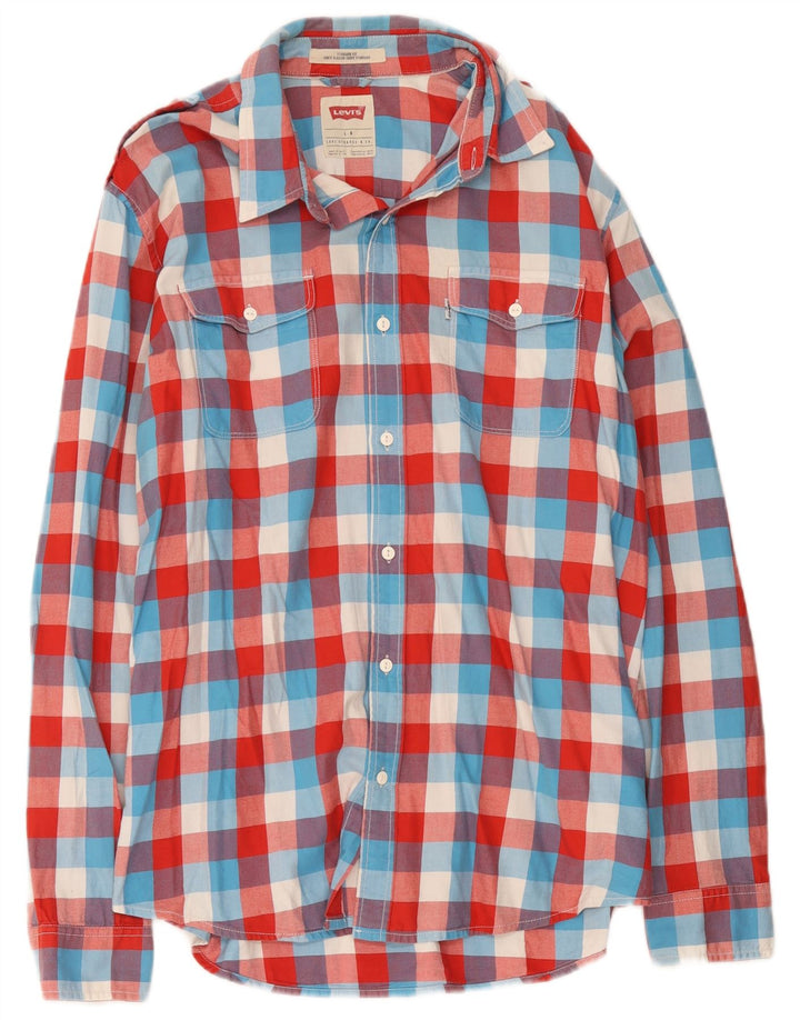Levi's Herre Standard Fit skjorte Stor flerfarvet ternet bomuld