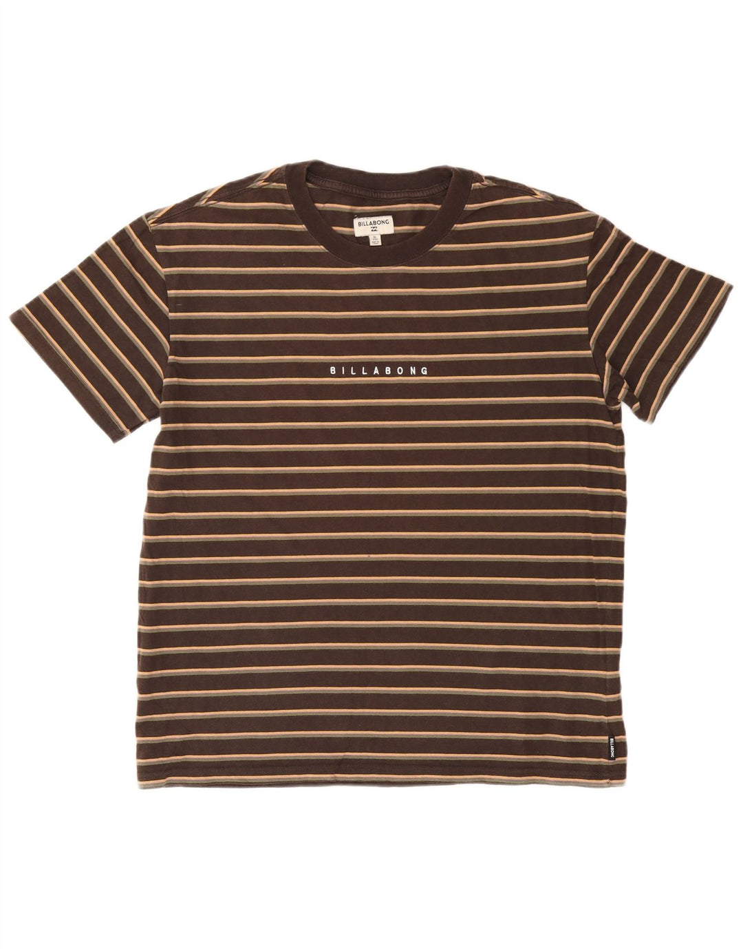Billabong herre T-shirt top mellem brun stribet bomuld