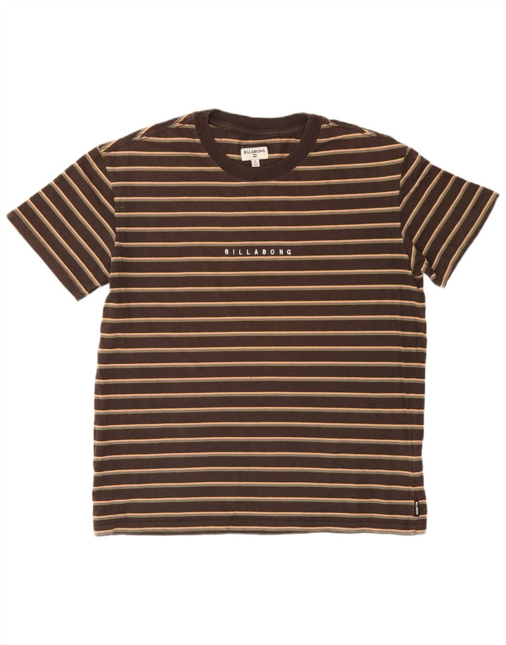Billabong herre T-shirt top mellem brun stribet bomuld