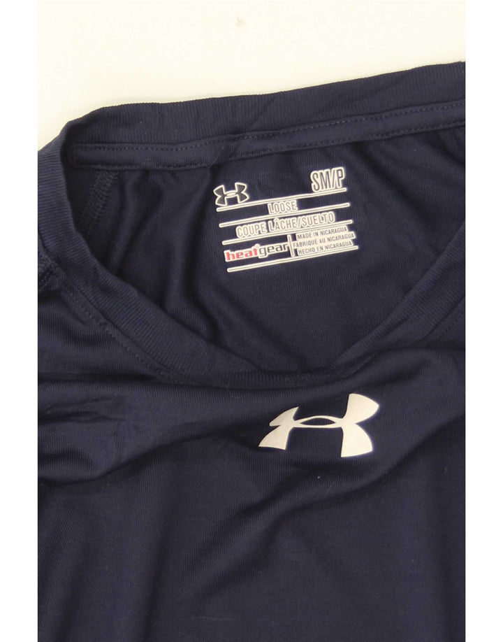 Under Armour Herre Heat Gear T-Shirt Top Small Navy Blue