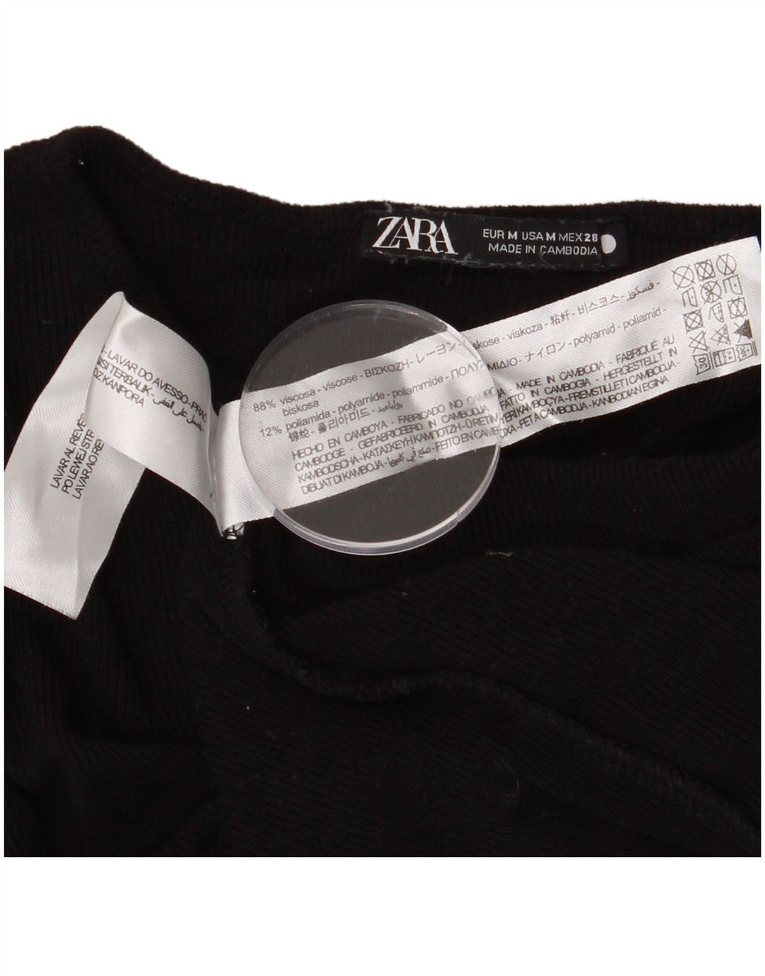 ZARA Dame Boat Neck Jumper Sweater UK 12 Medium Black Viscose