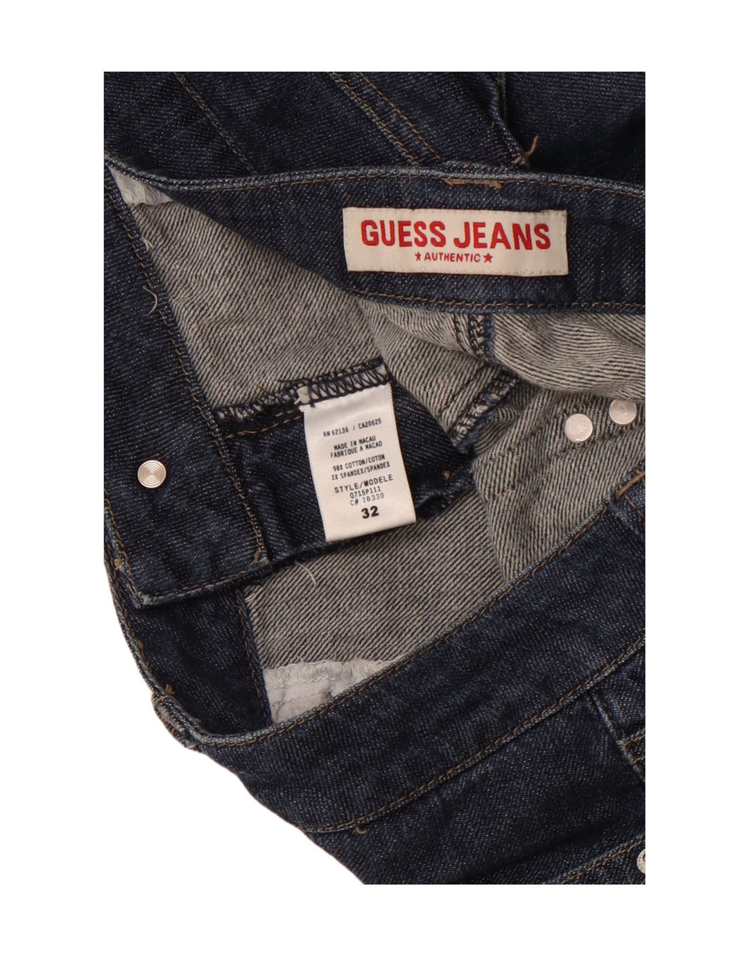 GUESS denimshorts til kvinder W32 Stor blå bomuld