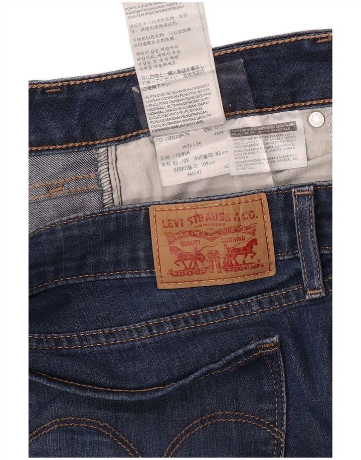 LEVI'S Dame 712 Slim Jeans W32 L34 Blå Bomuld