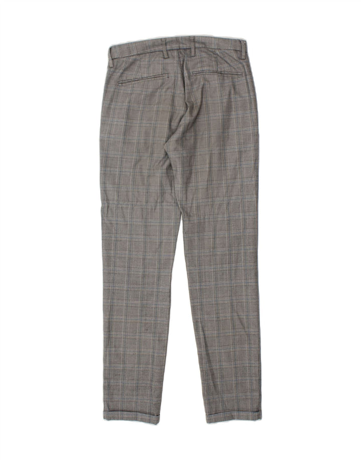 JULES Womens Slim Suit Trousers EU 36 Small W27 L30 Grey Check Polyester Vintage Jules and Second-Hand Jules from Messina Hembry 