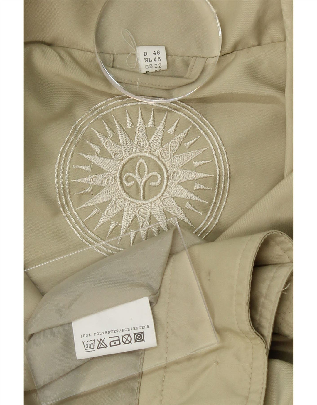 VINTAGE Womens Bomber Jacket UK 22 3XL Beige Polyester Vintage Vintage and Second-Hand Vintage from Messina Hembry 