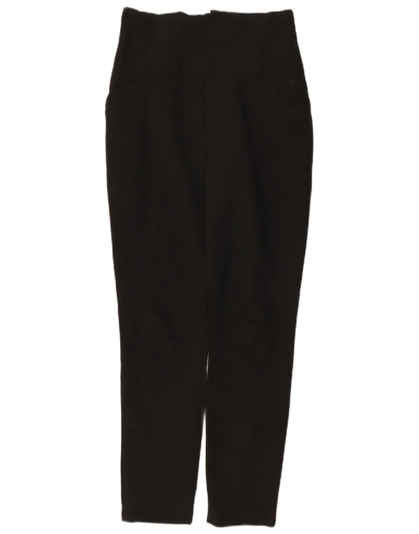 Zara Womens High Waist Tapered Casual Trousers Small W26 L29 Black