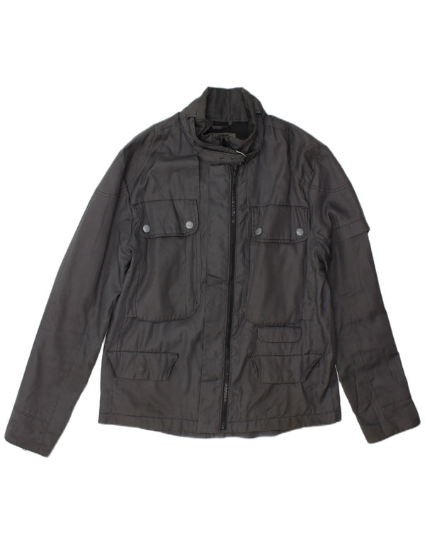 Dkny Herre Utility Jacket UK 40 Large Grey Houndstooth Polyester